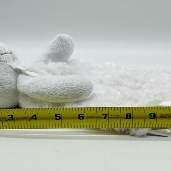 Blankets & Beyond White Bear Baby Lovey Security Blanket Satin Back - Picture 7 of 7